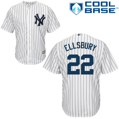 Yankees #22 Jacoby Ellsbury White Stitched Youth MLB Jersey - Click Image to Close